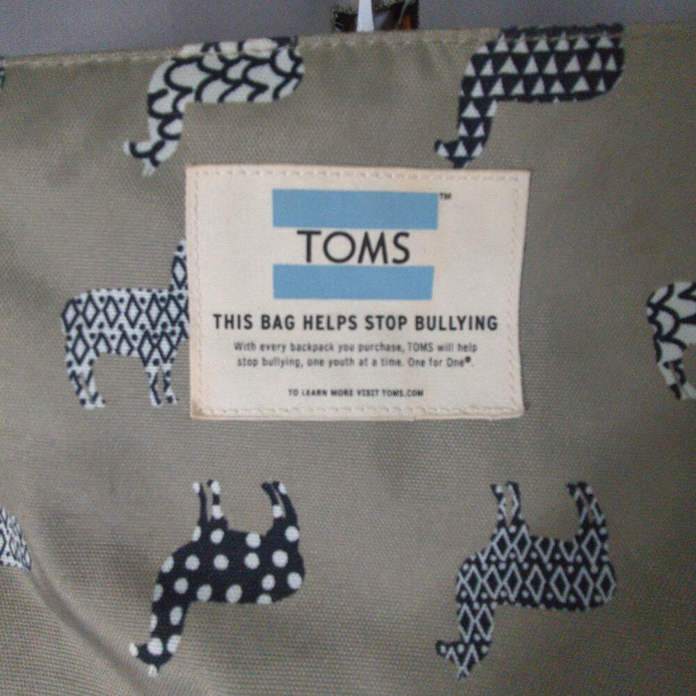 TOMS Beige and Black Animal Print Backpack - Picture 2 of 12